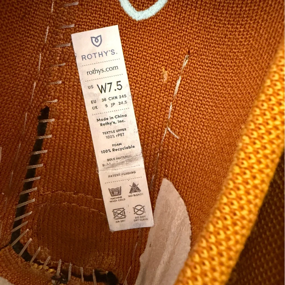 Rothy's The Driver Slip On Loafer Turmeric Mustard Orange Size 7.5 - Picture 12 of 12